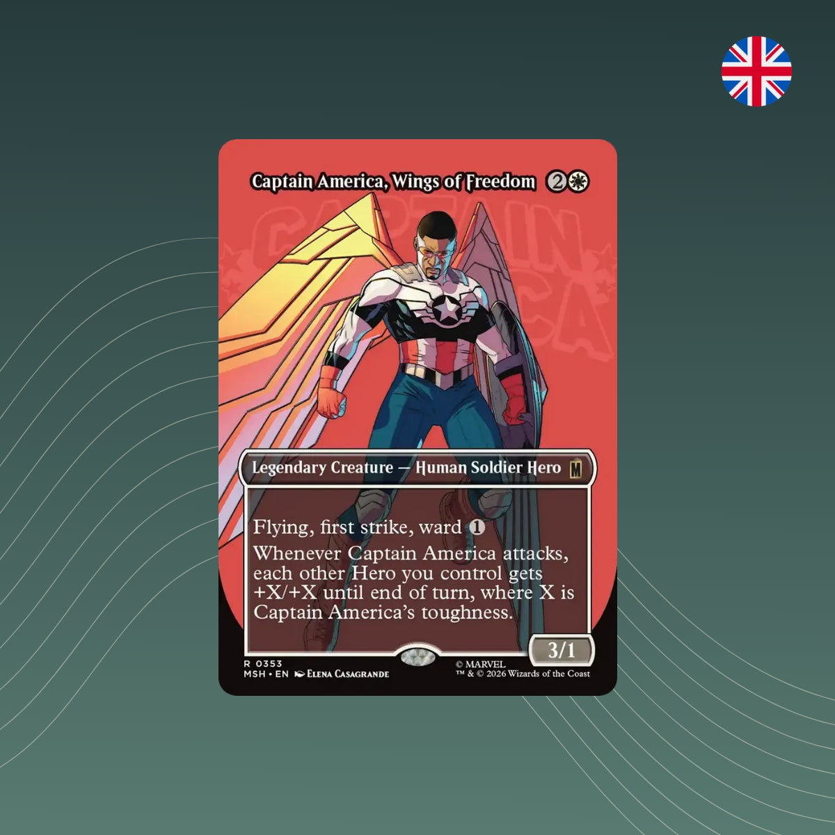 Captain America, Wings of Freedom - #0353 - MTG - Marvel Super Heroes: Extras - Showcase - Englisch