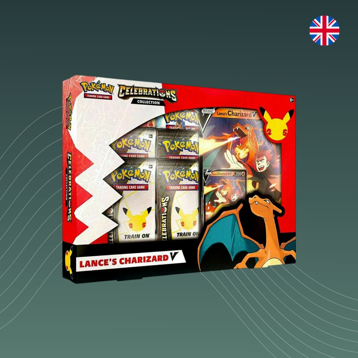 Pokémon - Celebrations Collection: Lance’s Charizard V - 25th Anniversary - Englisch