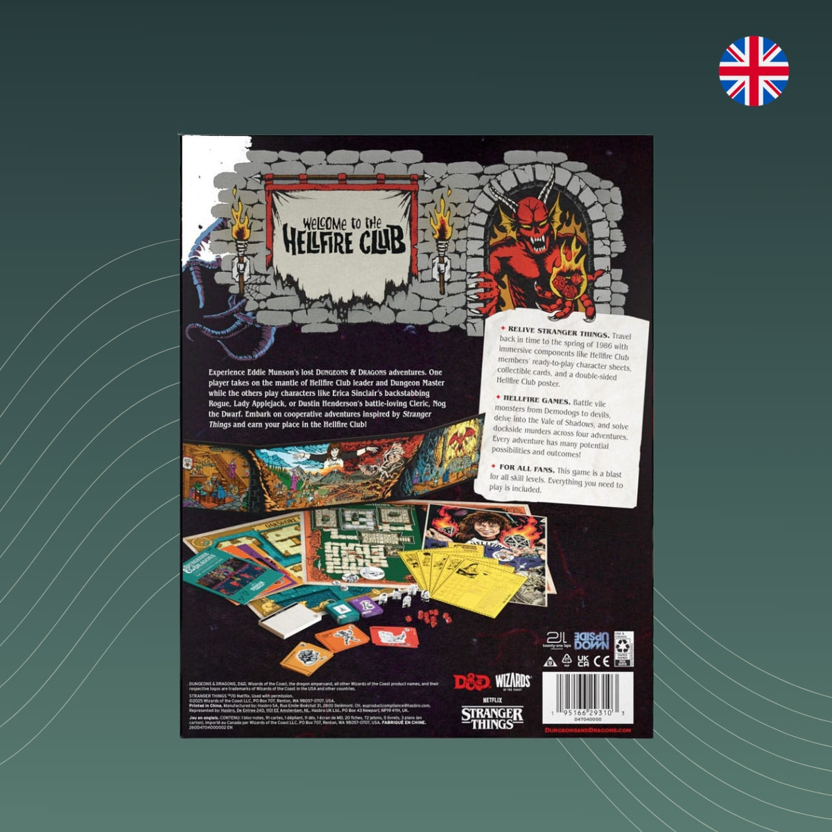 D&D Stranger Things Welcome to the Hellfire Club Dungeons & Dragons Brettspiel (Englisch) - back