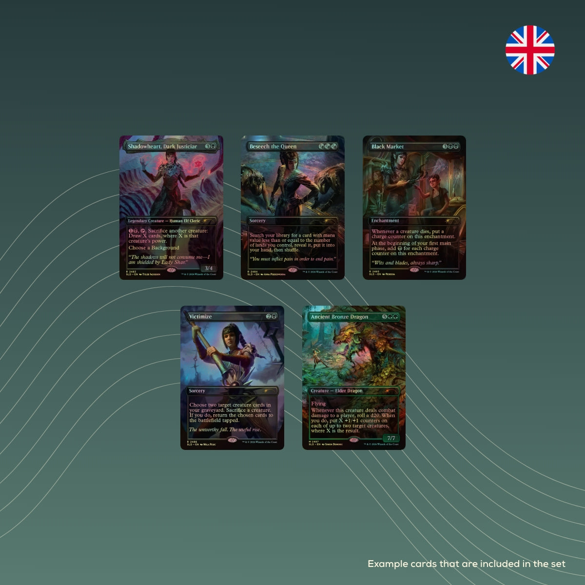 Secret Lair Drop Series: Secret Lair x Dungeons & Dragons: Shadowheart’s Devotion Foil - example cards