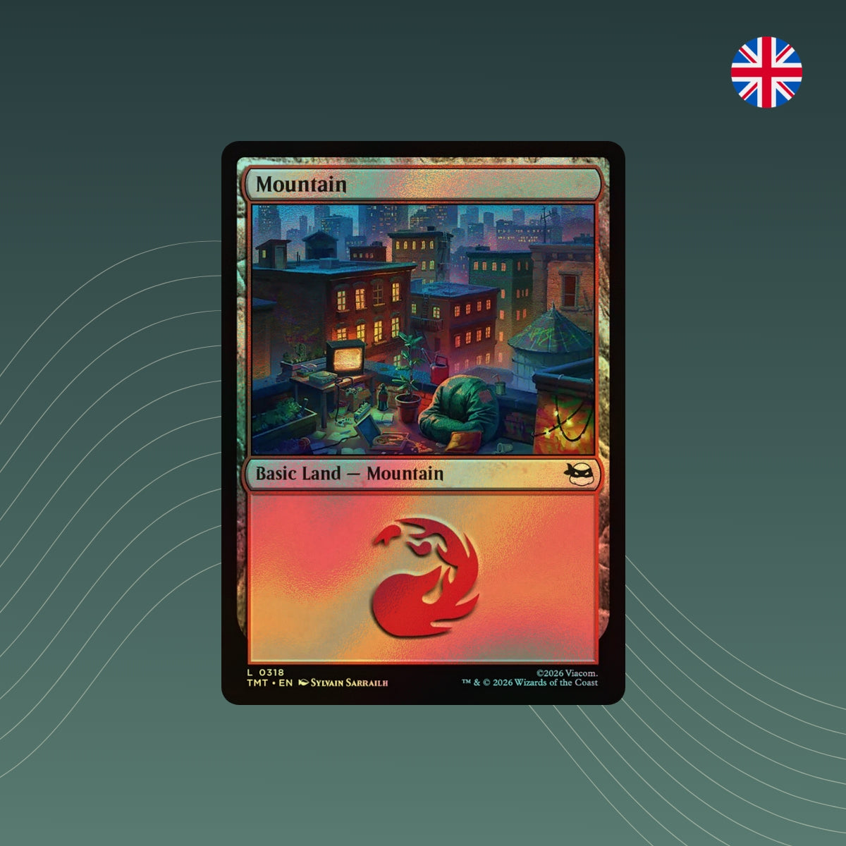 MTG - Mountain - #0318 - Teenage Mutant Ninja Turtles - Foil - Englisch