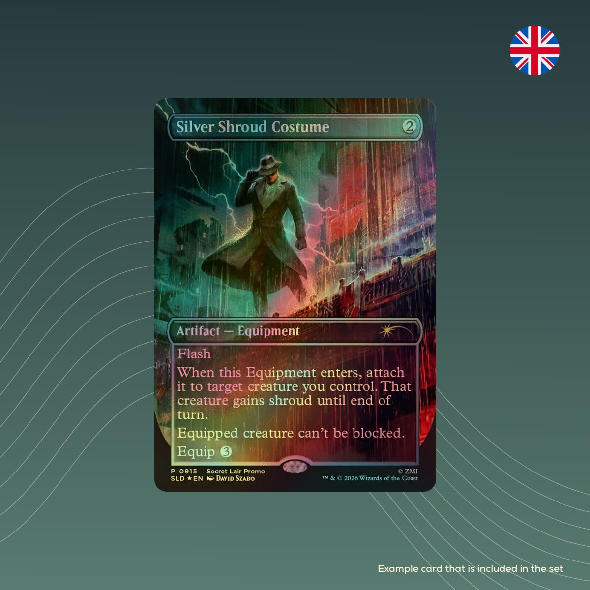 Magic: The Gathering Secret Lair Drop Series: Secret Lair X Fallout: Promo: Silver Shroud Costume - Foil Edition_example card