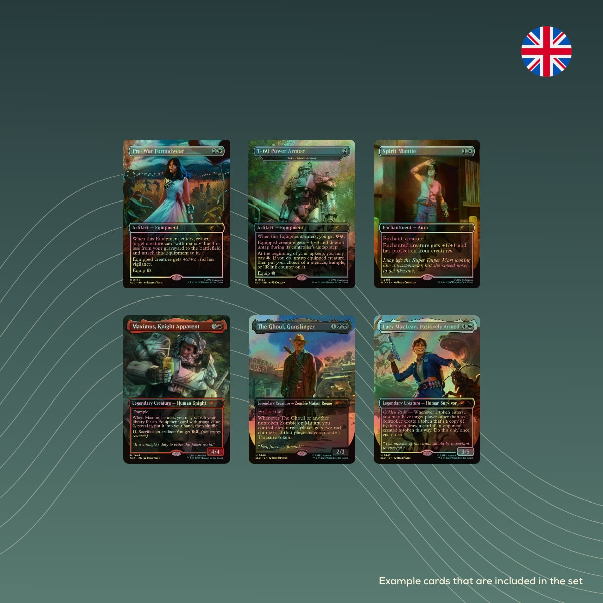 spectraltrading_Secret Lair X Fallout: Beyond Vault 33_mtg_secretlair_sealed_EN_Foil_example_cards