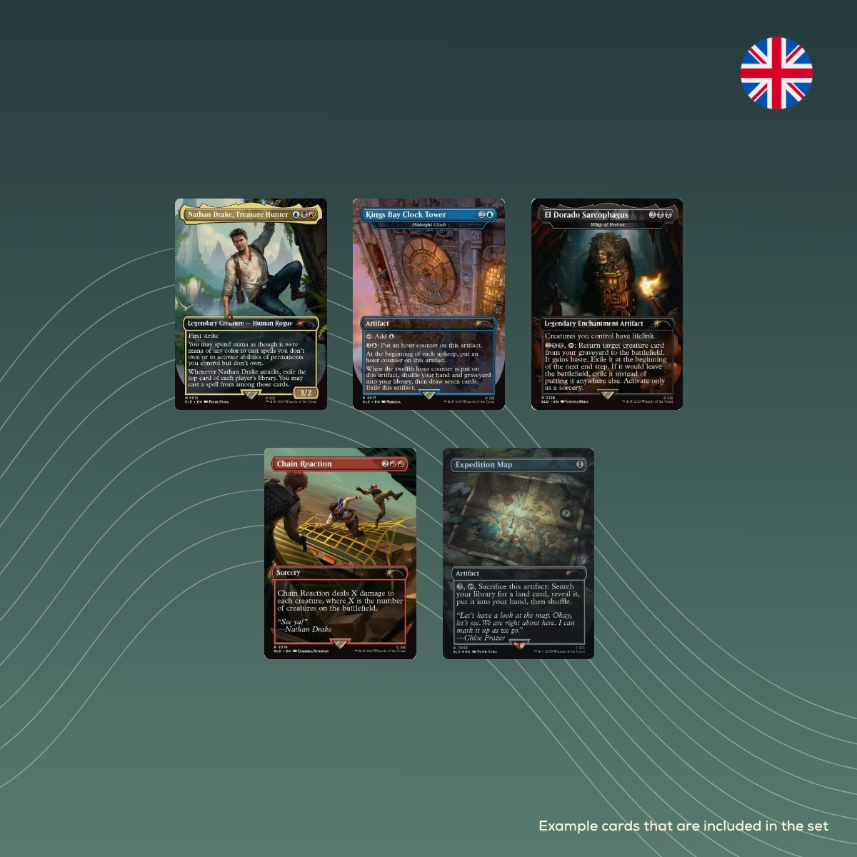 spectraltrading_ecret Lair Drop Series Secret Lair X Playstation Uncharted_mtg_secretlair_sealed_EN_example_cards