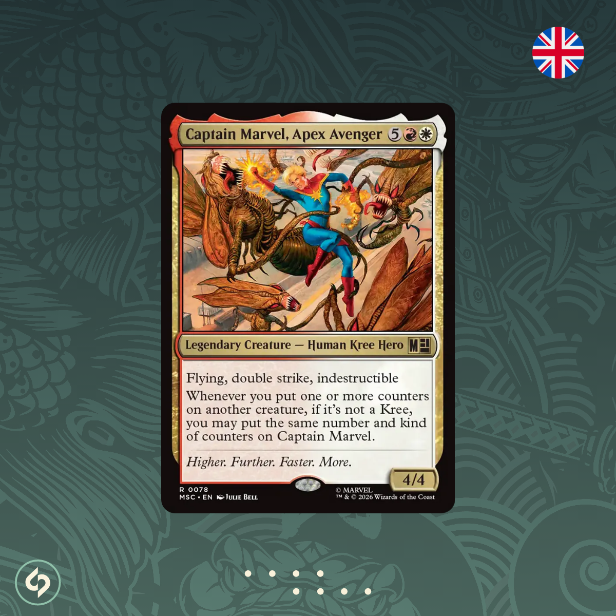 Captain Marvel, Apex Avenger - #0078 - MTG - Commander: Marvel Super Heroes - Englisch