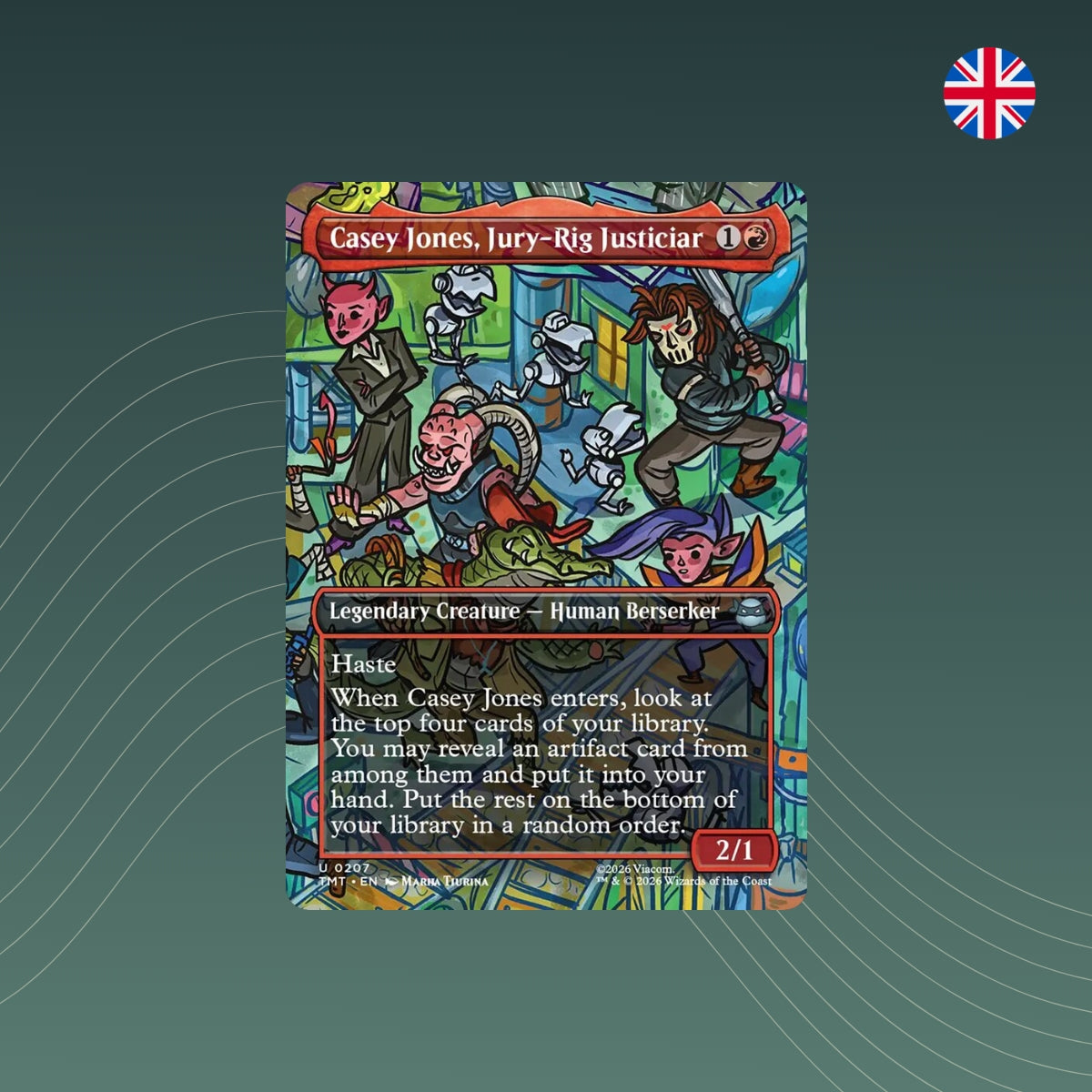MTG - Casey Jones, Jury-Rig Justiciar - #0207 - Teenage Mutant Ninja Turtles - Showcase - Englisch