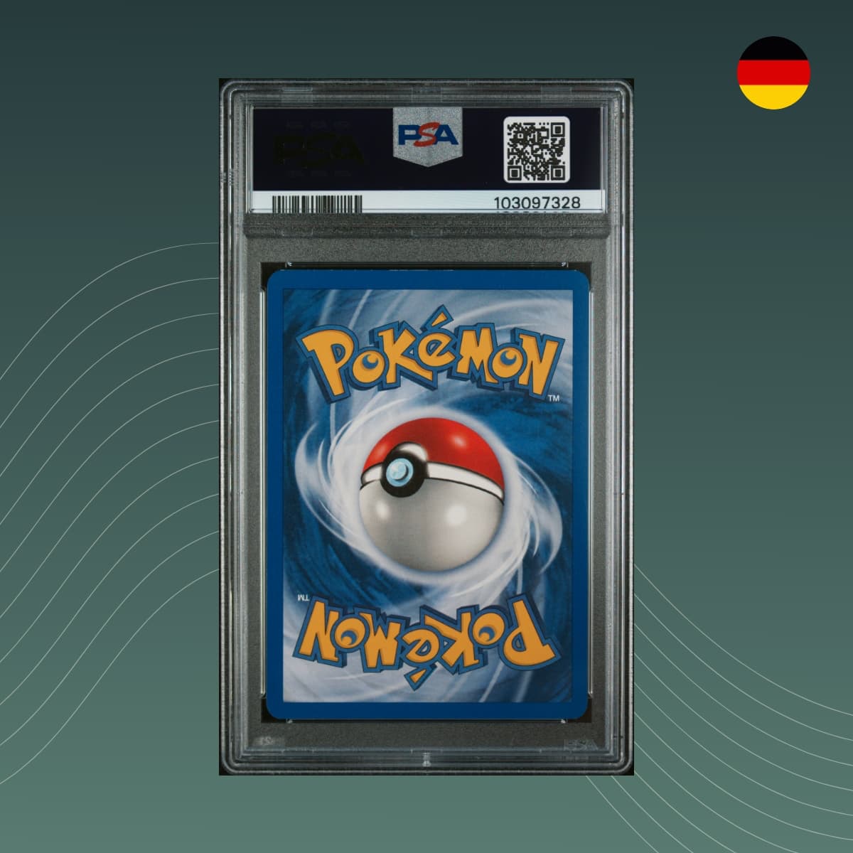 Dunkles Blitza Team Rocket 1st Edition 38/82 Pokémon 2023 PSA 9 MINT Deutsch Rückseite Sammelkarte