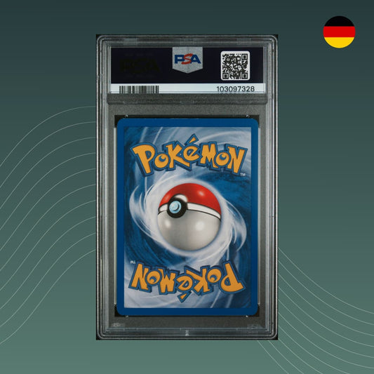 Dunkles Blitza Team Rocket 1st Edition 38/82 Pokémon 2023 PSA 9 MINT Deutsch Rückseite Sammelkarte