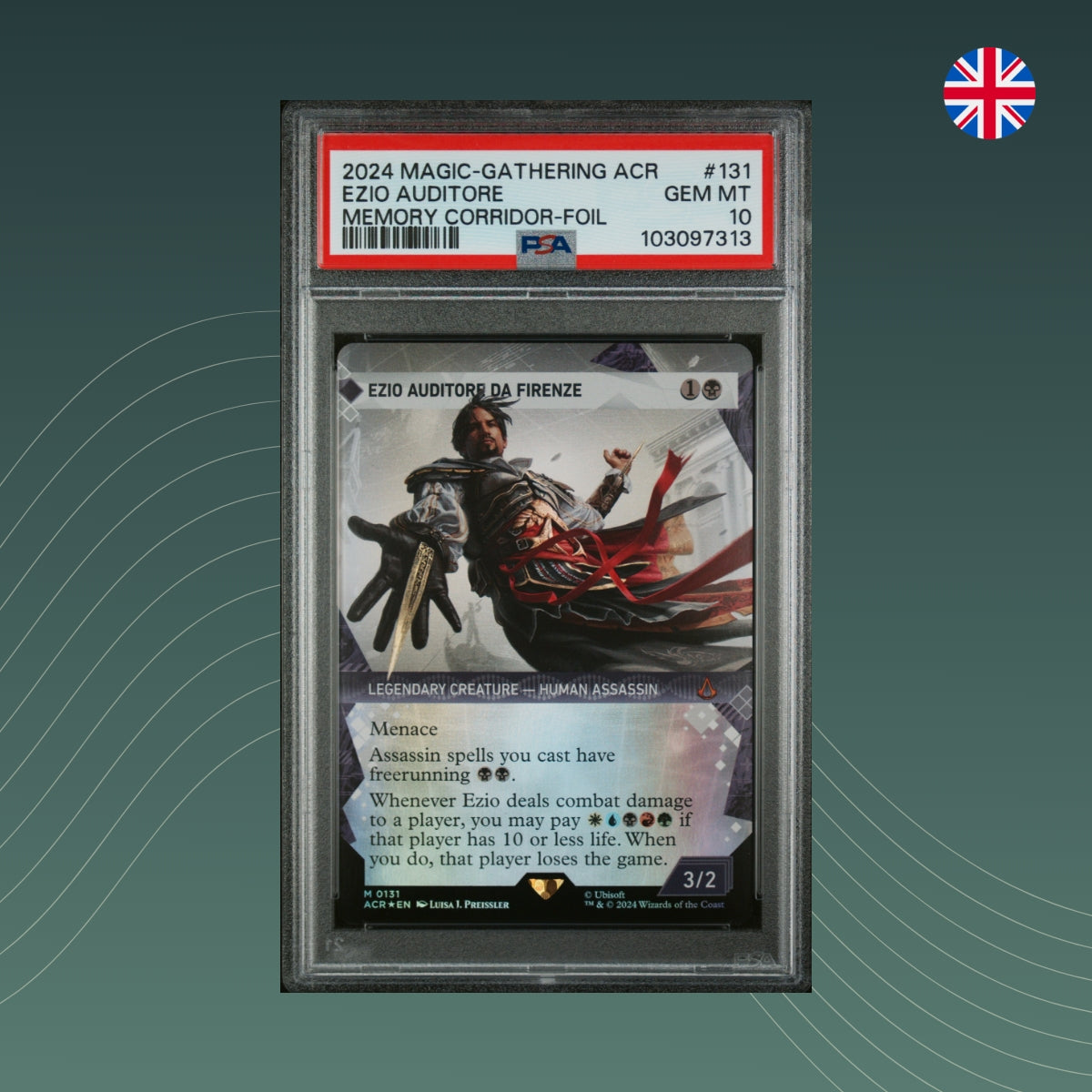 MTG - Ezio Auditore da Firenze -  PSA 10 - GEM MINT - Assassin's Creed - 2024 - Foil - Englisch - front