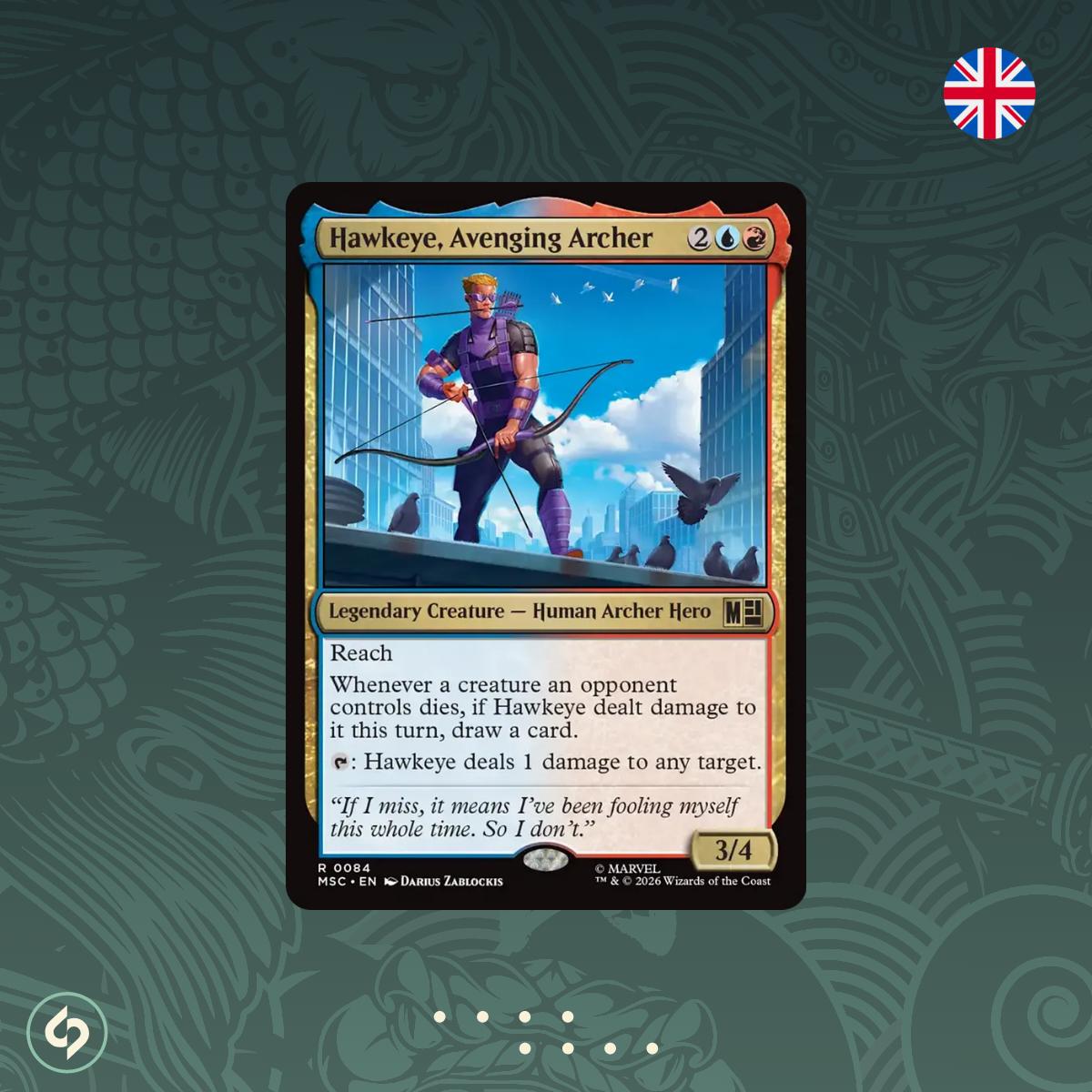 Hawkeye, Avenging Archer - #0084 - MTG - Commander: Marvel Super Heroes - Englisch