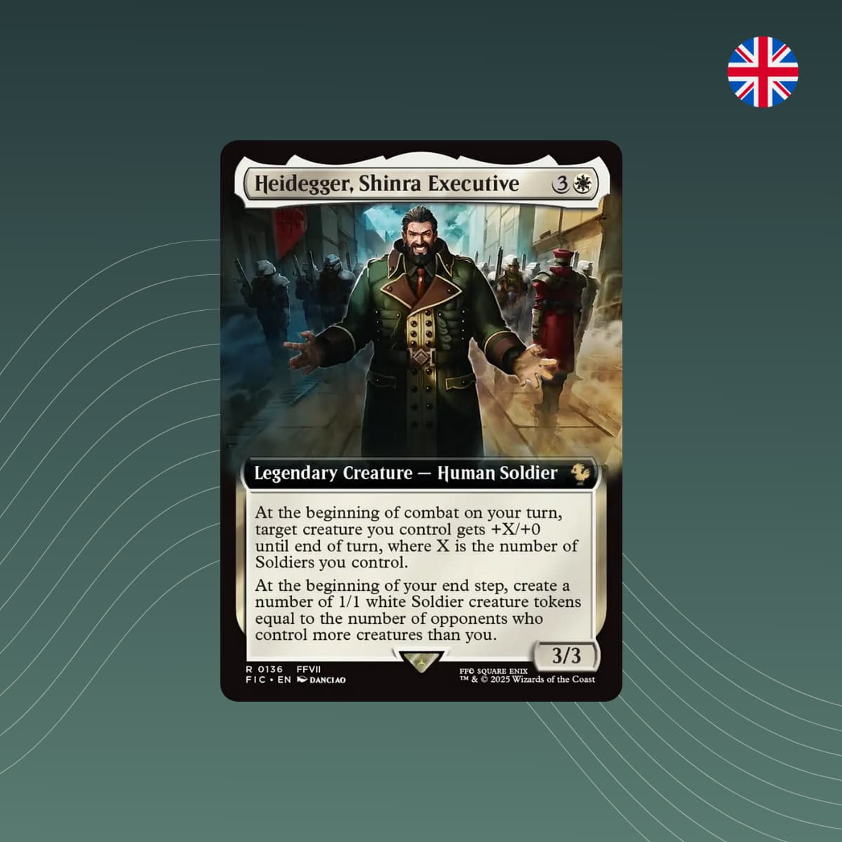 MTG - Heidegger, Shinra Executive - Final Fantasy - Extended Art - Englisch