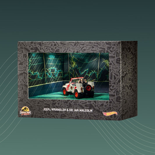 Hot Wheels Jurassic Park Jeep Wrangler & Dr. Ian Malcolm
