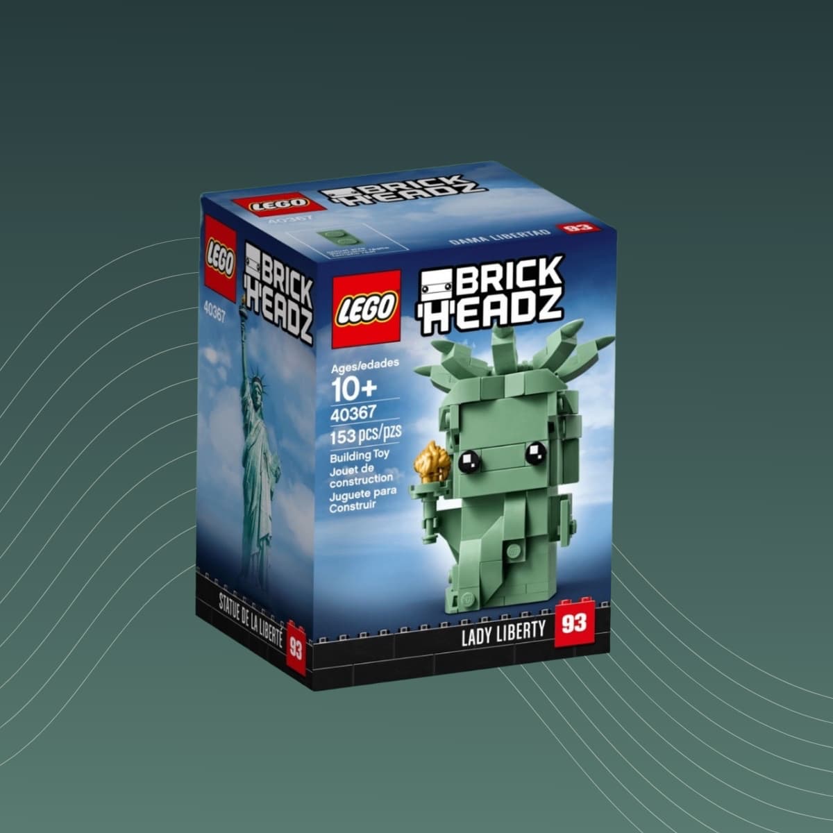 LEGO 40367 Lady Liberty BrickHeadz neu originalverpackt Bauset 153 Teile Sandgrün Fackel Sammelset