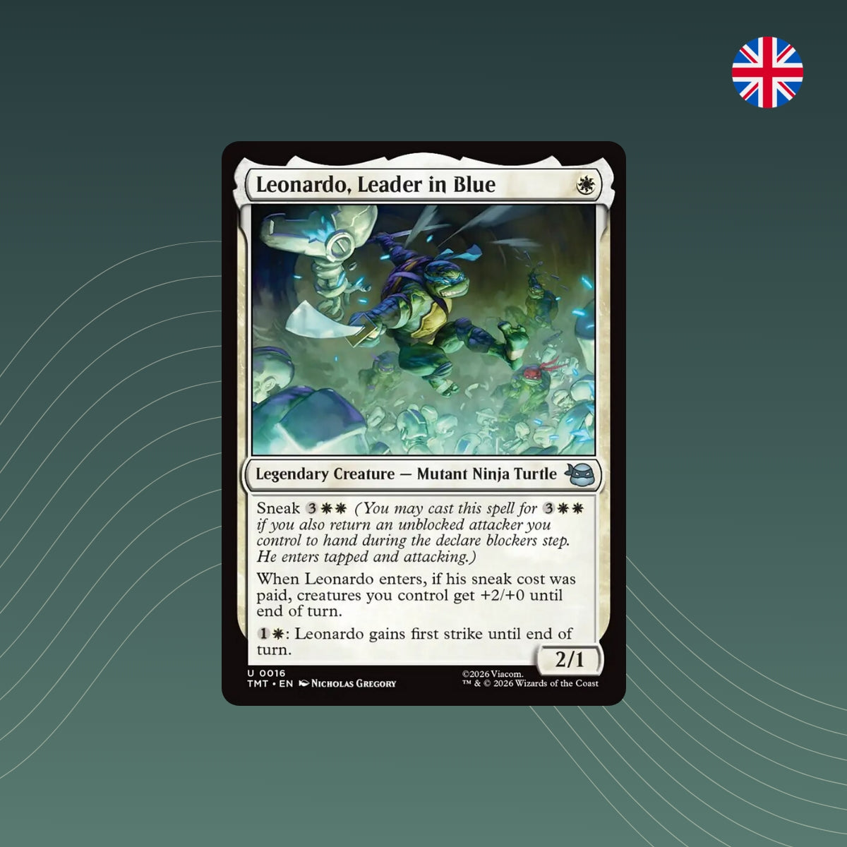MTG - Leonardo, Leader in Blue - #0016 - Teenage Mutant Ninja Turtles - Englisch