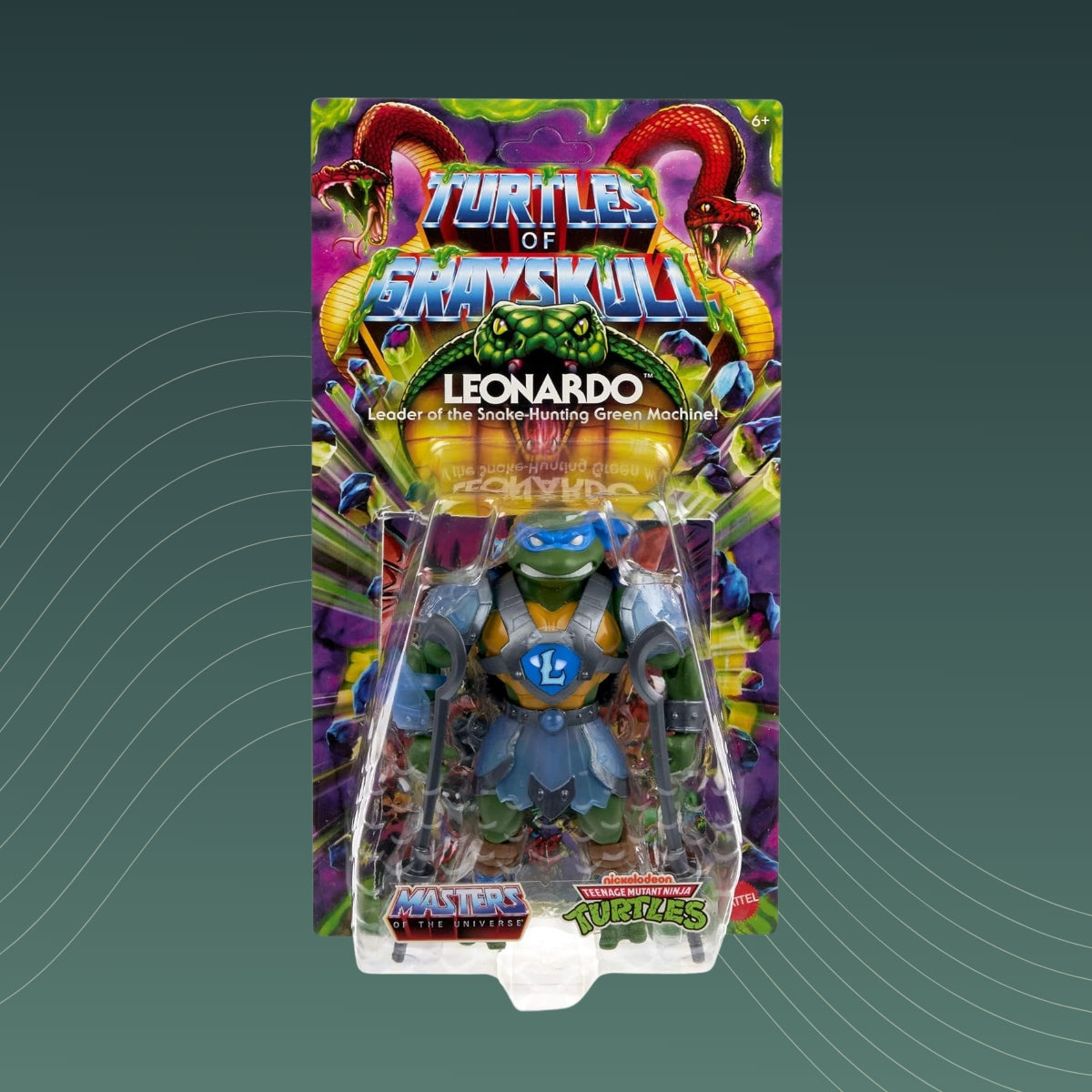 MOTU x TMNT Turtles of Grayskull - Actionfigur Leonardo 14 cm - Mattel - New