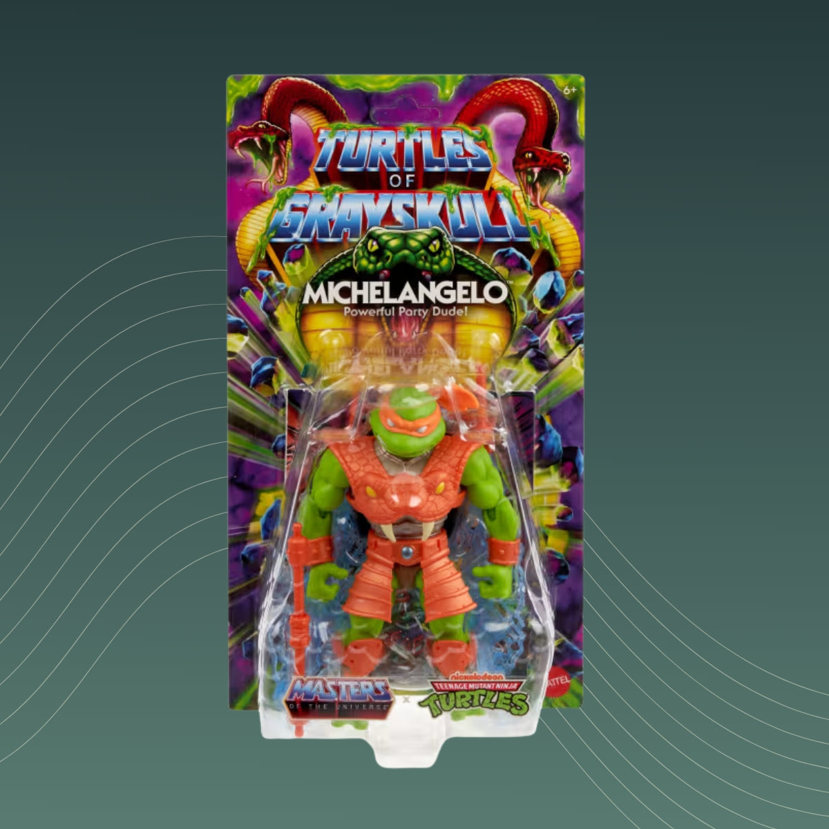 MOTU x TMNT Turtles of Grayskull - Actionfigur Michelangelo 14 cm - Mattel - New