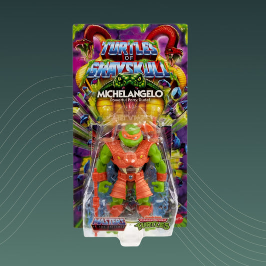 MOTU x TMNT Turtles of Grayskull - Actionfigur Michelangelo 14 cm - Mattel - New