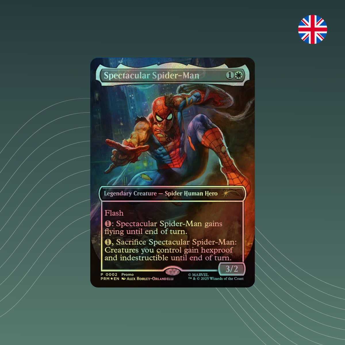 Marvel Legends Magic The Gathering Spider-Man Foil Card - Spectacular Spiderman MTG