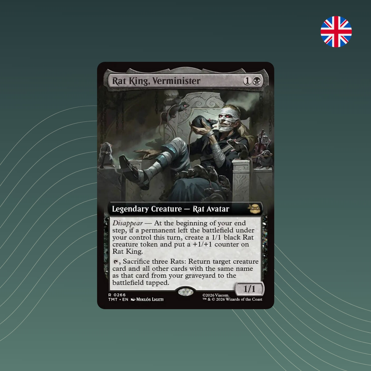 MTG - Rat King, Verminister - #0266 - Teenage Mutant Ninja Turtles: Extras - Extended Art - Englisch