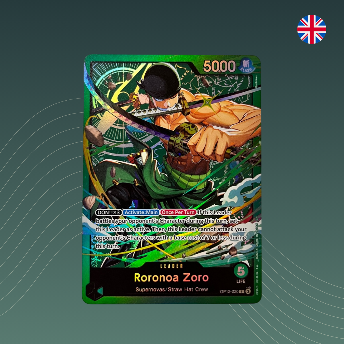 Roronoa Zoro (OP12-020) - Starter Deck: Green Roronoa Zoro - Leader - One Piece TCG - Englisch