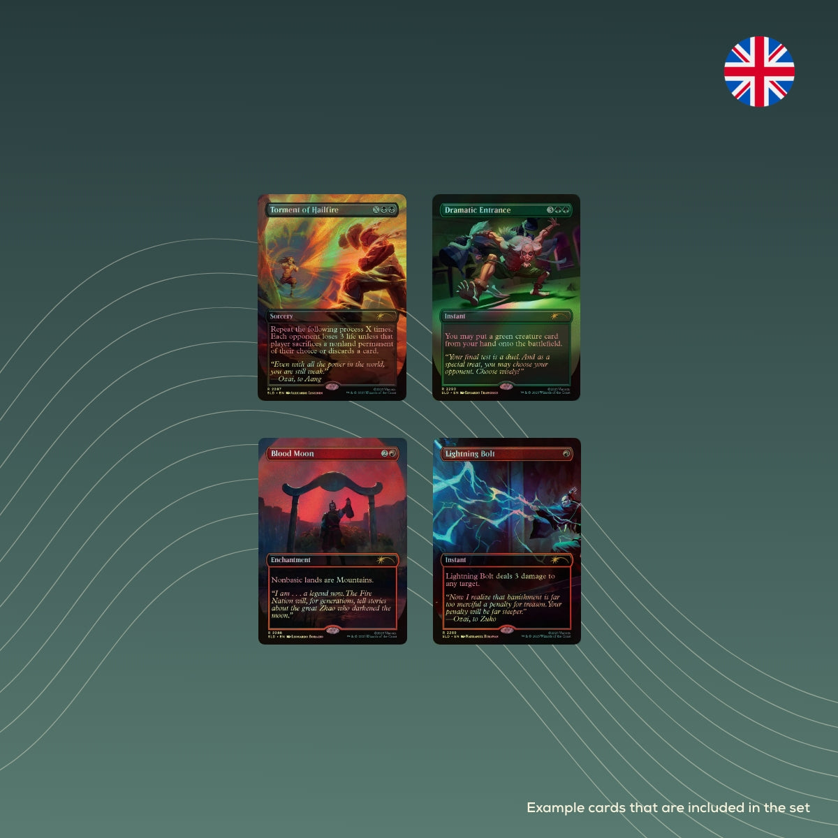 Magic: The Gathering Secret Lair Drop Series: Secret Lair x Avatar The Last Airbender: Everything Changed - Rainbow Foil Edition_ExampleCards