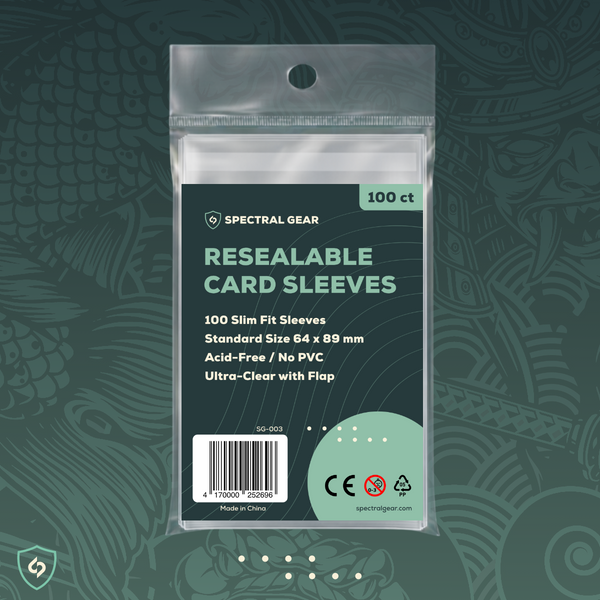 SPECTRAL GEAR - Slim Fit Resealable Inner Card Sleeves - 64x89mm - Pokémon, MTG, One Piece - Resealable Inner Sleeves - 100 Count