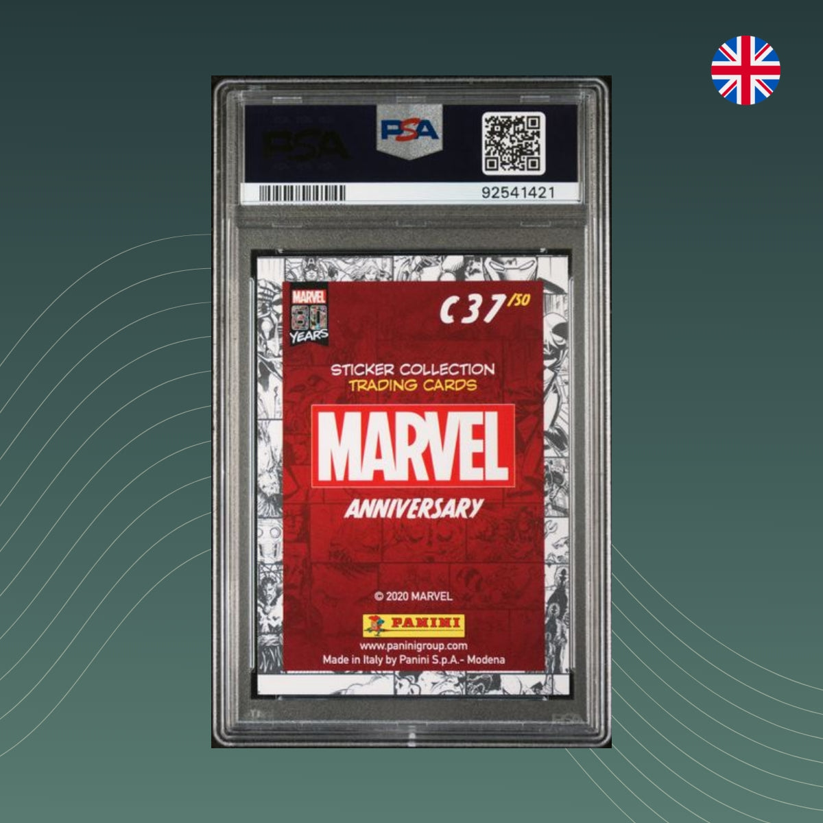Venom #C37 - Panini Marvel 80 Years Trading Cards - PSA 9 MINT - Englisch back