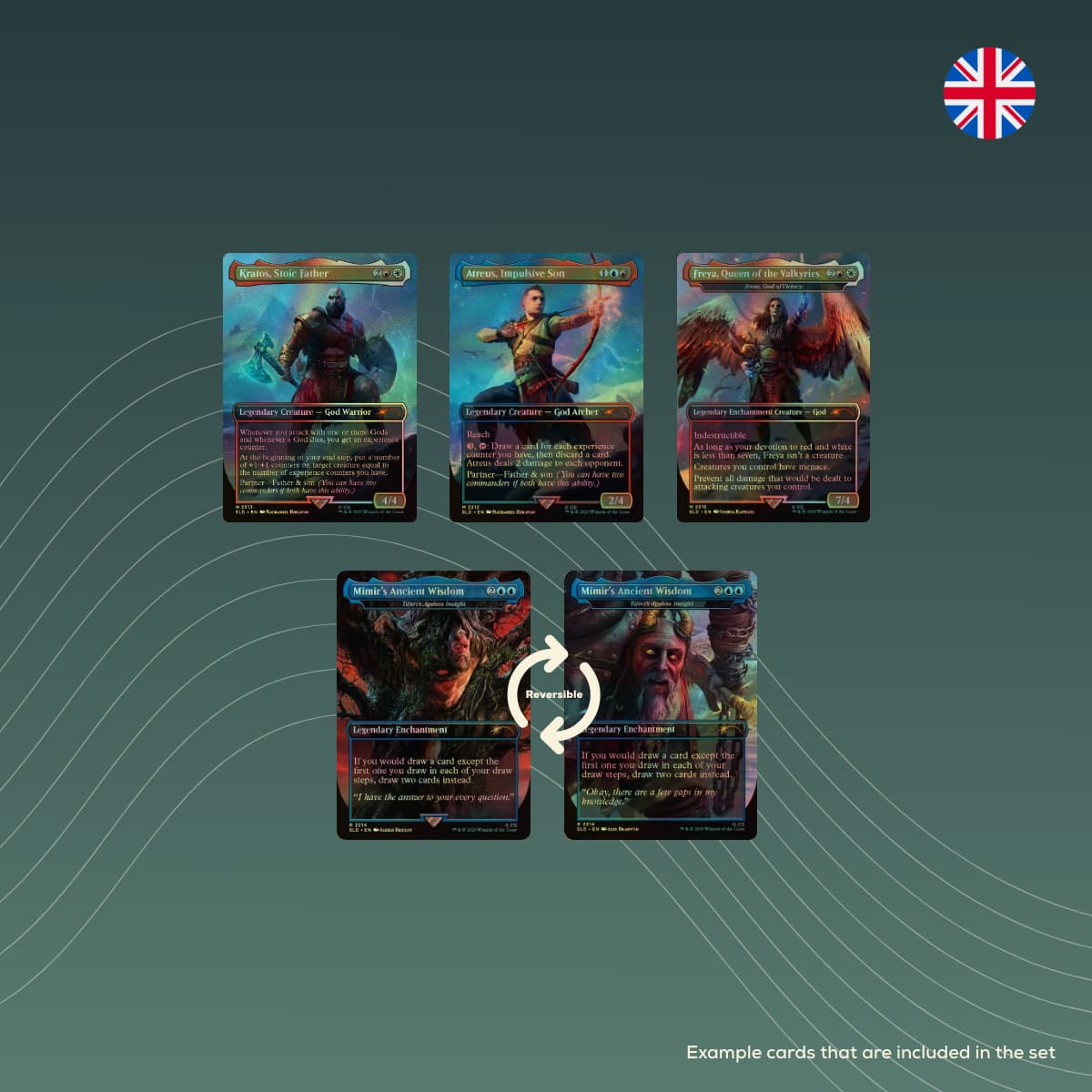 spectraltrading_Secret Lair x Playstation God_of_War_Norse-Foil_mtg_secretlair_sealed_EN_traditional_foil_example_cards
